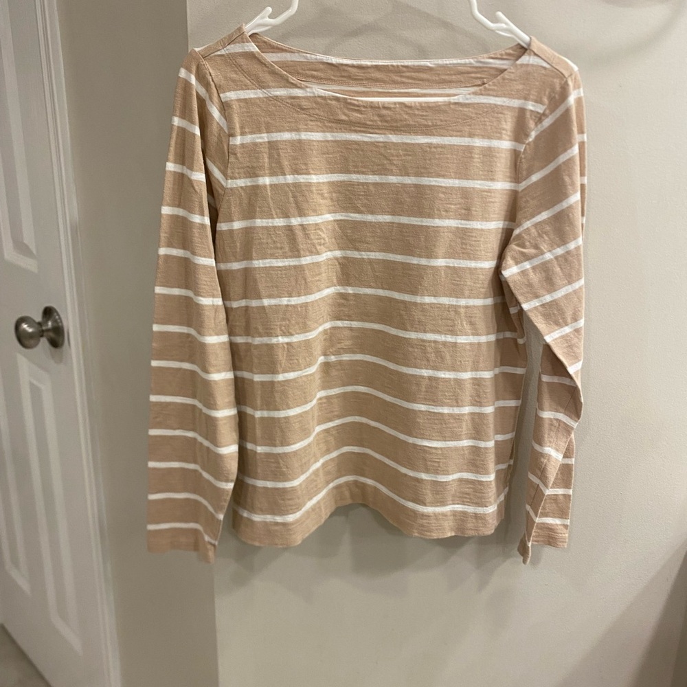 Old Navy Striped Tan and White Women's Top